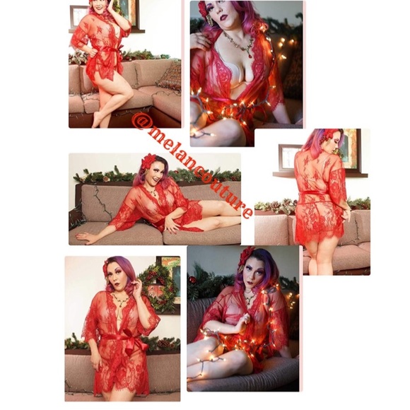 Kimono Robe Babydoll Lingerie Mesh Set - Picture 3 of 6